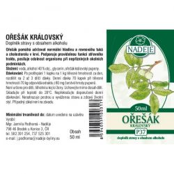 Naděje Ořešák královský - tinktura - etiketa